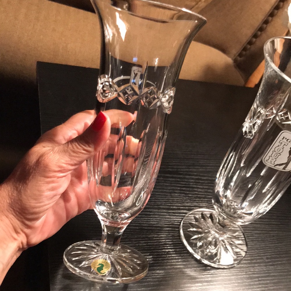 Waterford Crystal PGA Golf Winners Circle Vases- Set of 2 - Picture 13 of 13